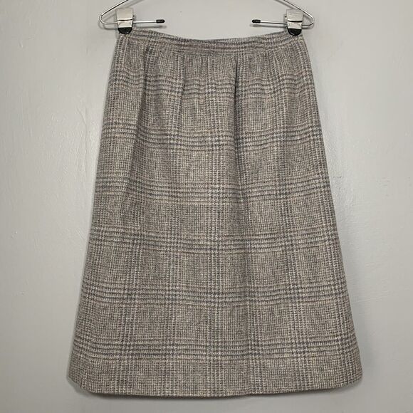 Vintage Alfred Dunner Fits Size Small Houndstooth Wool Skirt Heritage Academia - Picture 4 of 5